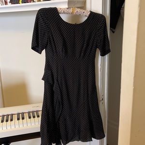 Nannette Lepore black polka dot silk dress